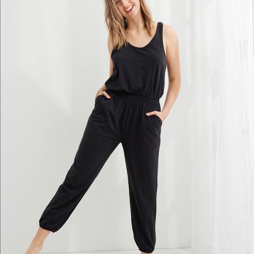Black aerie track jumpsuit brand new without tags